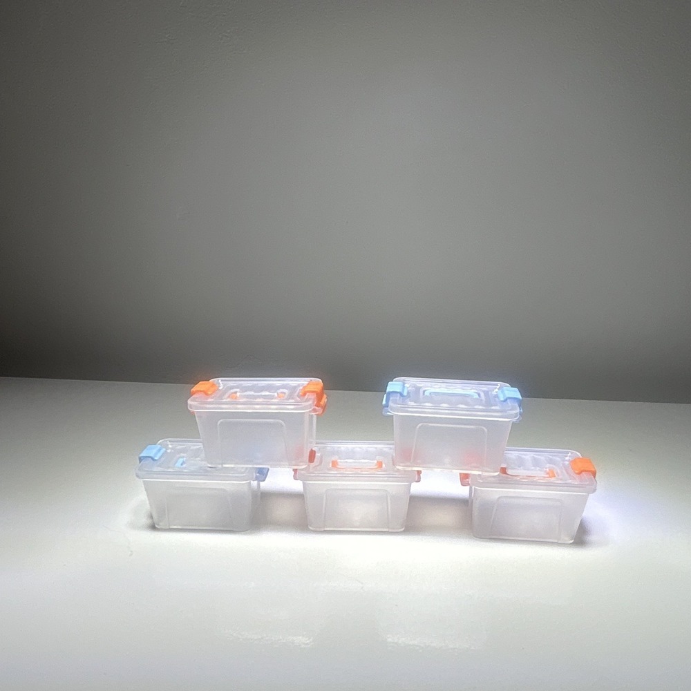 Miniature Plastic Storage Bins with Latching Lids Set of 5 Clear Kids Toy org